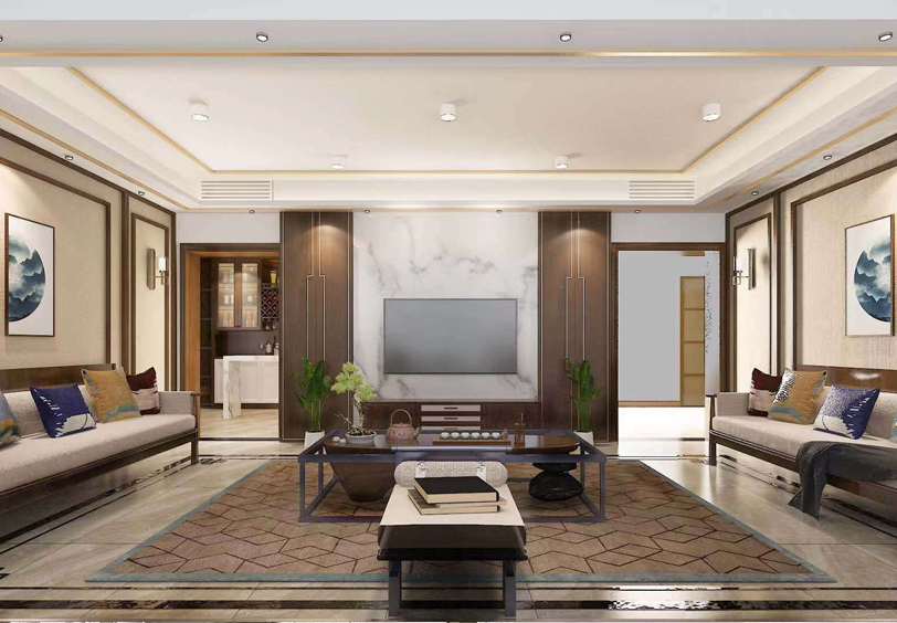 太原復(fù)地東山150平三室兩廳新中式風(fēng)格裝修效果圖