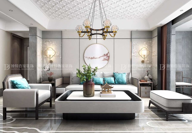 太原保利海德廣場180平三室兩廳新中式風(fēng)格裝修效果圖