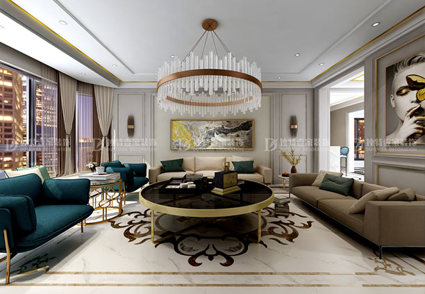 太原西寨小區(qū)230平三居室輕奢法式風格裝修效果圖