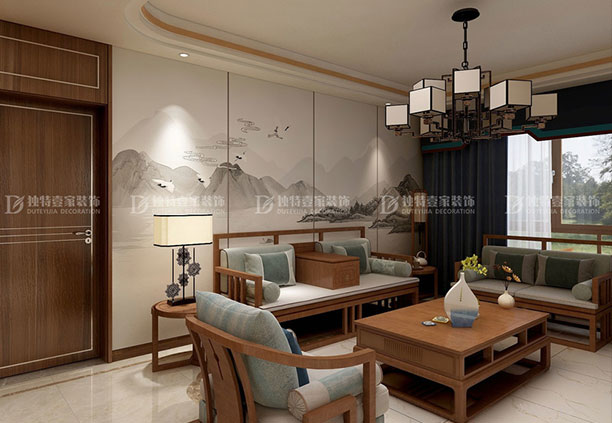 太原陽光汾河灣198平四室兩廳新中式風(fēng)格裝修效果圖