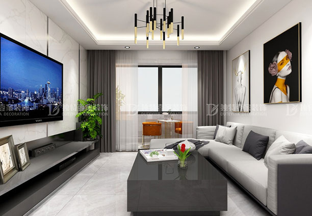 太原中車國際121平后現代風格裝修效果圖