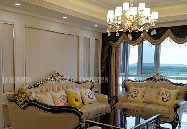 太原御景華府160平簡(jiǎn)歐風(fēng)格四居室裝修實(shí)景樣板間