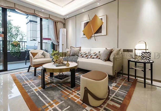 得一劍橋城124平方三室兩廳現(xiàn)代輕奢風(fēng)格裝修效果圖