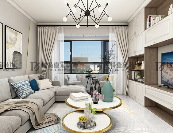 首開(kāi)國(guó)風(fēng)朗越128平現(xiàn)代簡(jiǎn)約風(fēng)格三居室裝修效果圖