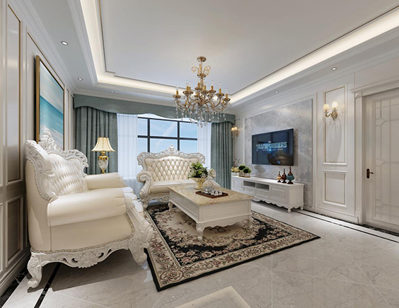 恒大御景灣138平簡歐風(fēng)格三居室裝修效果圖