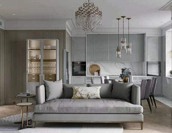 華潤悅府165平簡歐風(fēng)格三居室裝修效果圖