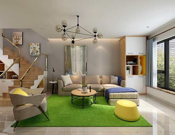 巔峰國際110平現(xiàn)代風(fēng)格三居室裝修效果圖