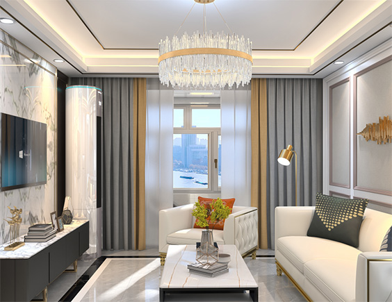 千渡東山晴123平現(xiàn)代輕奢風(fēng)格三居室裝修效果圖
