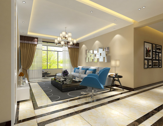 國風(fēng)瑯樾140平現(xiàn)代風(fēng)格三居室裝修效果圖